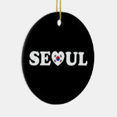 Seoul Love Heart Taegeukgi Flag Keramisch Ornament (Rechts)