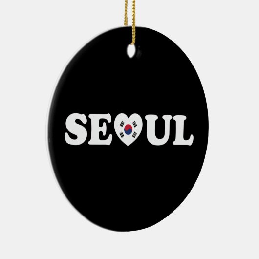 Seoul Love Heart Taegeukgi Flag Keramisch Ornament (Rechts)