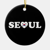 Seoul Love Heart Taegeukgi Flag Keramisch Ornament (Voorkant)