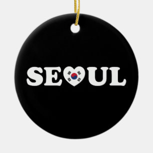 Seoul Love Heart Taegeukgi Flag Keramisch Ornament