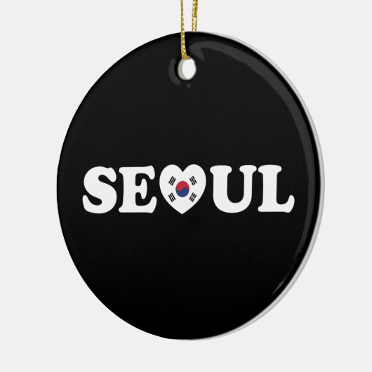 Seoul Love Heart Taegeukgi Flag Keramisch Ornament (Links)
