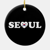 Seoul Love Heart Taegeukgi Flag Keramisch Ornament (Achterkant)