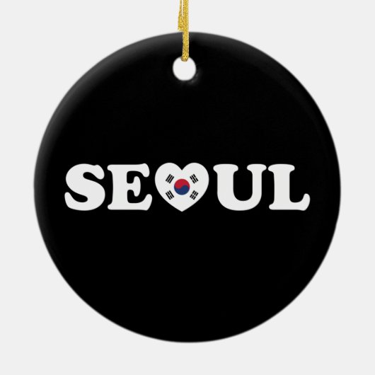 Seoul Love Heart Taegeukgi Flag Keramisch Ornament (Achterkant)