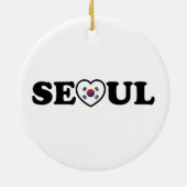 Seoul Love Heart Taegeukgi Flag Keramisch Ornament (Achterkant)