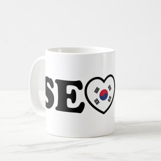 Seoul Love Heart Taegeukgi Flag Koffiemok (Voorkant links)