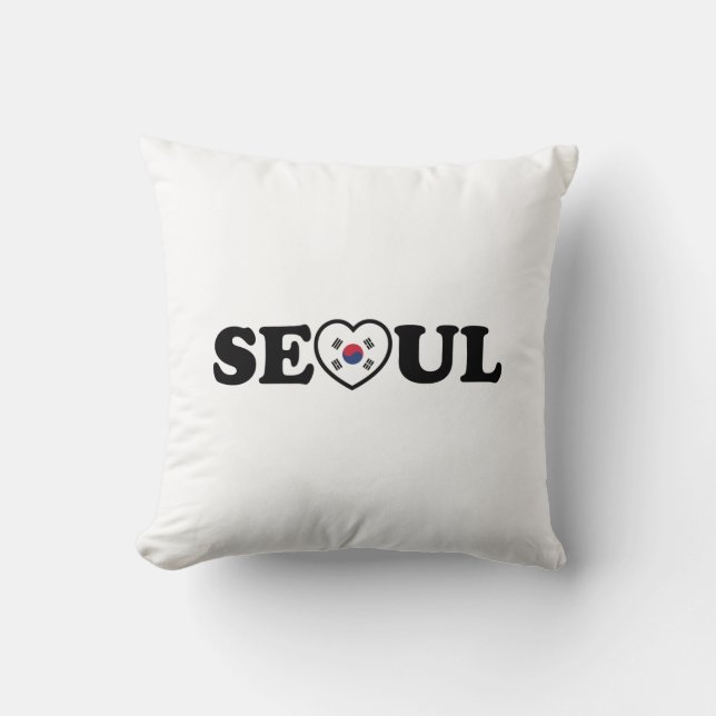 Seoul Love Heart Taegeukgi Flag Kussen (Voorkant)