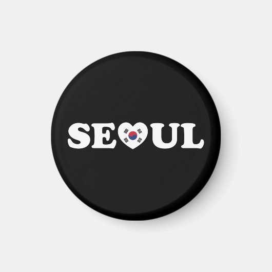 Seoul Love Heart Taegeukgi Flag Magneet (Voorkant)