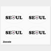 Seoul Love Heart Taegeukgi Flag Ovale Sticker (Vel)