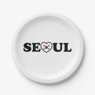 Seoul Love Heart Taegeukgi Flag Papieren Bordje
