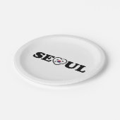 Seoul Love Heart Taegeukgi Flag Papieren Bordje (Gekanteld)