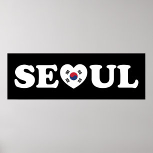 Seoul Love Heart Taegeukgi Flag Poster