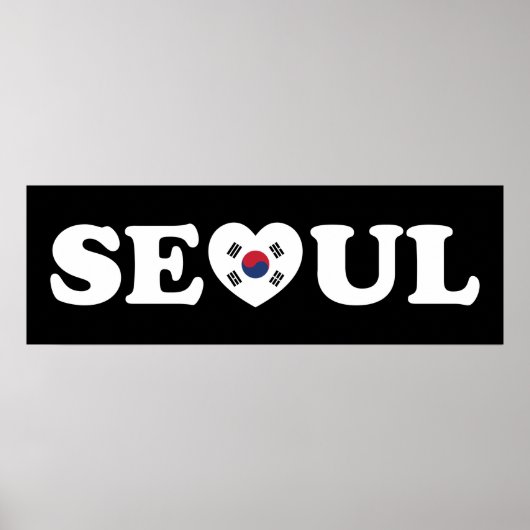 Seoul Love Heart Taegeukgi Flag Poster (Voorkant)
