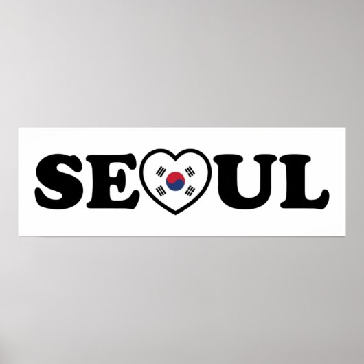Seoul Love Heart Taegeukgi Flag Poster (Voorkant)