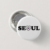 Seoul Love Heart Taegeukgi Flag Ronde Button 3,2 Cm (Voorkant /achterkant)