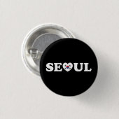 Seoul Love Heart Taegeukgi Flag Ronde Button 3,2 Cm (Voorkant /achterkant)