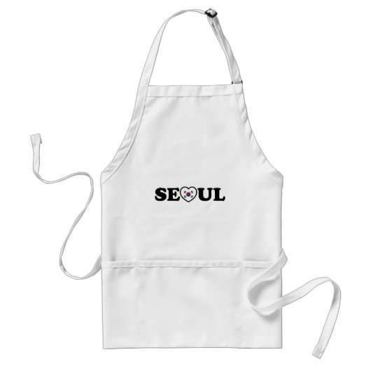 Seoul Love Heart Taegeukgi Flag Standaard Schort (Voorkant)