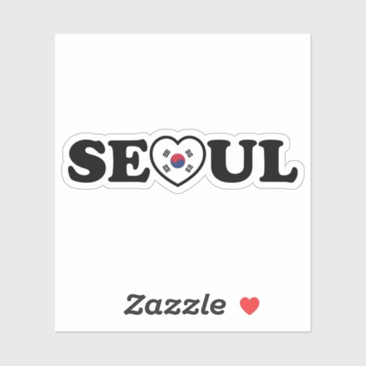 Seoul Love Heart Taegeukgi Flag Sticker (Vel)