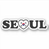 Seoul Love Heart Taegeukgi Flag Sticker (Voorkant)