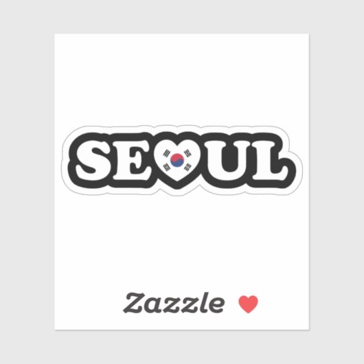 Seoul Love Heart Taegeukgi Flag Sticker (Vel)