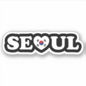 Seoul Love Heart Taegeukgi Flag Sticker (Voorkant)