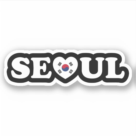 Seoul Love Heart Taegeukgi Flag Sticker (Voorkant)
