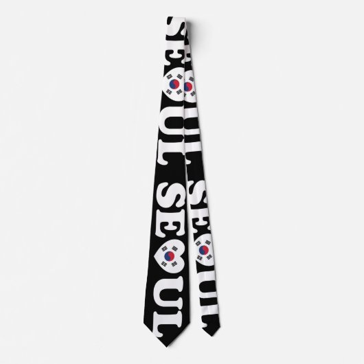 Seoul Love Heart Taegeukgi Flag Stropdas (Voorkant)