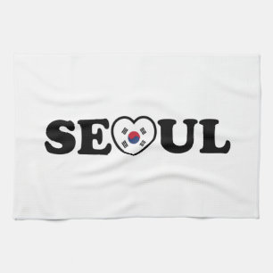 Seoul Love Heart Taegeukgi Flag Theedoek