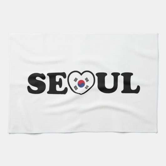 Seoul Love Heart Taegeukgi Flag Theedoek (Horizontaal)