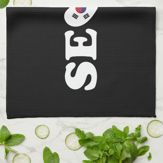 Seoul Love Heart Taegeukgi Flag Theedoek (Gevouwen)