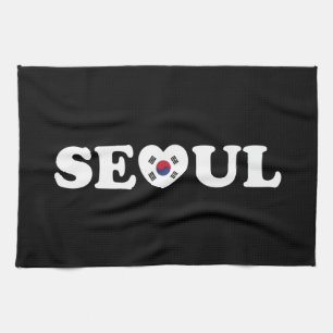 Seoul Love Heart Taegeukgi Flag Theedoek