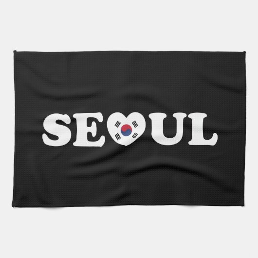 Seoul Love Heart Taegeukgi Flag Theedoek (Horizontaal)