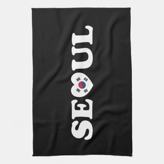 Seoul Love Heart Taegeukgi Flag Theedoek (Verticaal)