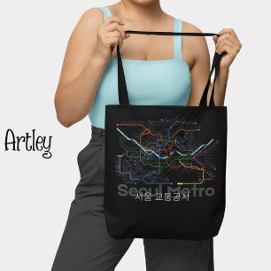 Seoul Metro kaart Korea Reiziger Tote Bag