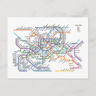 Seoul Metro Map Briefkaart