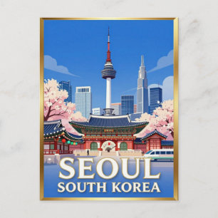 Seoul Paleis Silhouette Zuid-Korea Briefkaart
