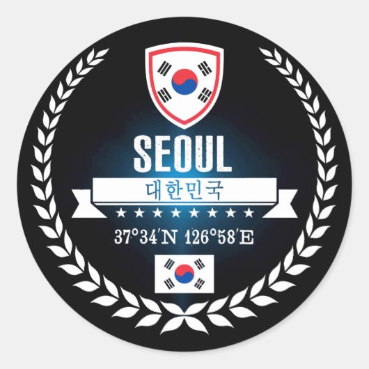 Seoul Ronde Sticker (Voorkant)