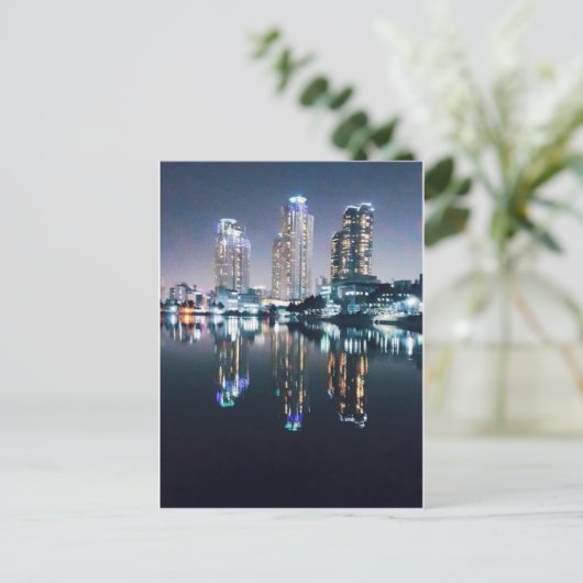 Seoul 's nachts over de rivier briefkaart (Staand voorkant)