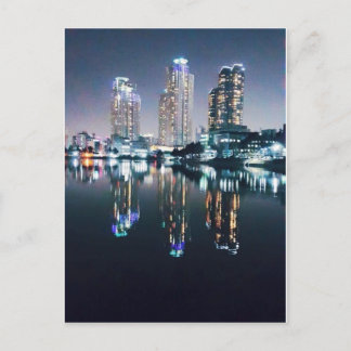 Seoul 's nachts over de rivier briefkaart