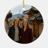 Seoul Sisters Korea Reis Herinnering Keramische Ve Keramisch Ornament (Achterkant)