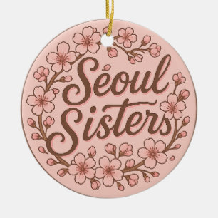 Seoul Sisters Korea Reis Herinnering Keramische Ve Keramisch Ornament