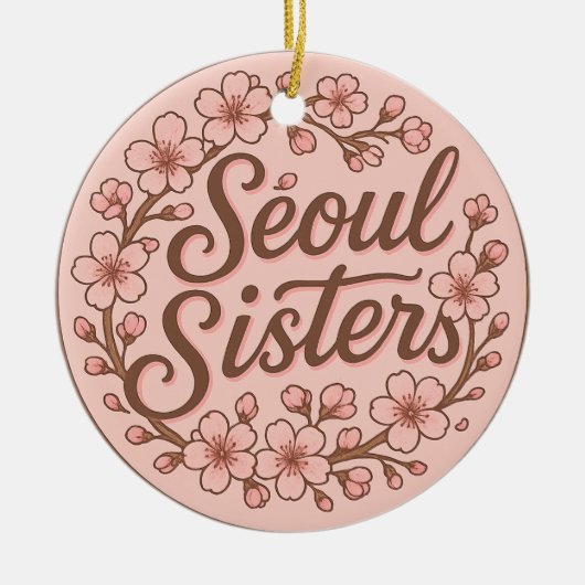 Seoul Sisters Korea Reis Herinnering Keramische Ve Keramisch Ornament (Voorkant)