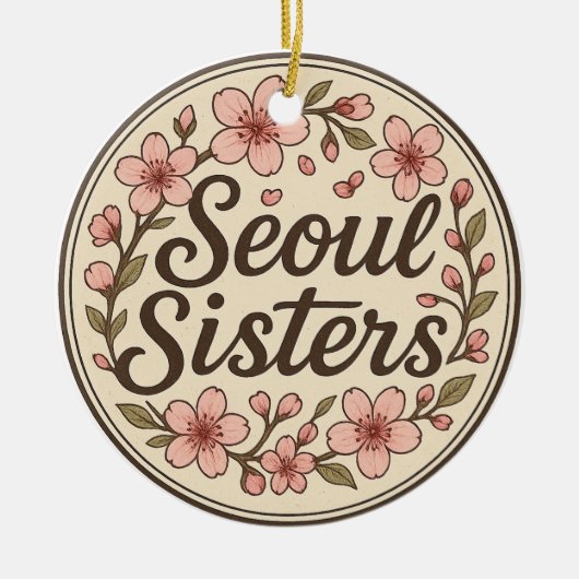Seoul Sisters Korea Travel Memory Ceramic Ornament (Voorkant)