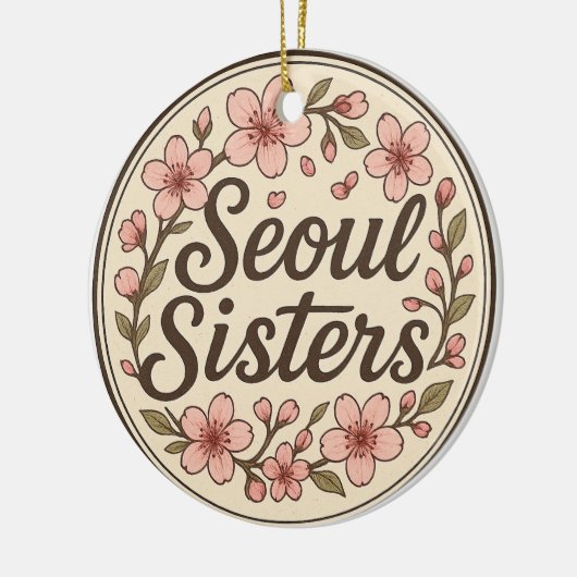 Seoul Sisters Korea Travel Memory Ceramic Ornament (Links)