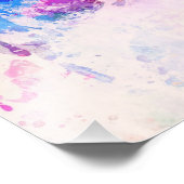 Seoul skyline in watercolor background foto afdruk (Hoek)