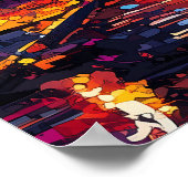 Seoul Skyline Poster – Dynamische Koreaanse muurku (Hoek)