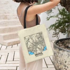 Seoul, South Korea City Map Tote Bag