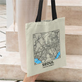 Seoul, South Korea City Map Tote Bag