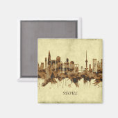 Seoul South Korea Cityscape Magneet (Voorkant / Achterkant)