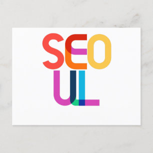 Seoul South Korea Pop Art Letters Briefkaart