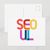 Seoul South Korea Pop Art Letters Briefkaart (Voorkant / Achterkant)
